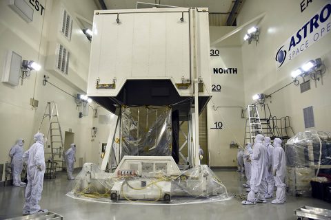 NASA’s Ice, Cloud and land Elevation Satellite-2 (ICESat-2) spacecraft arrives at the Astrotech Space Operations facility at Vandenberg Air Force Base in California ahead of its scheduled launch on Sept. 15, 2018. (U.S. Air Force/Vanessa Valentine)