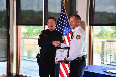 (L-R) Detective Raymon Carroll and Clarksville Police Chief Al Ansley.