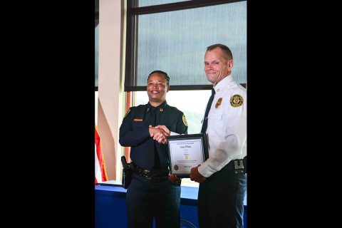 (L-R) Lt. Liane Wilson and Clarksville Police Chief Al Ansley.