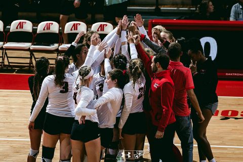 Austin Peay Women's Volleyball unable to keep up with hot handed Rice, Saturday. (APSU Sports Informtion)