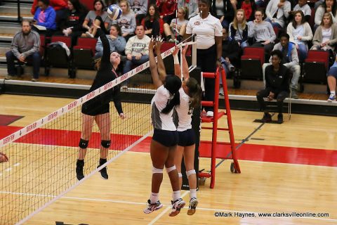 Austin Peay Women's Volleyball sophomore Brooke Moore has 11 kills and 12 digs in win over Southeast Missouri Friday night. (APSU Sports Information)