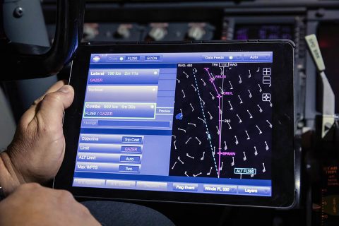 The Traffic Aware Planner (TAP) software recommends a reroute that would save both time and fuel on an Alaska Airlines flight. (Alaska Airlines/Ingrid Barrentine) The Traffic Aware Planner (TAP) software recommends a reroute that would save both time and fuel on an Alaska Airlines flight. (Alaska Airlines/Ingrid Barrentine)