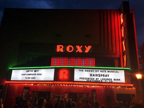 Roxy Regional Theatre's restored marquee.