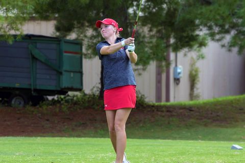 Austin Peay State University Women's Golf senior Taylor Goodley sits three shots back from first at Fred Marx Invitational. (APSU Sports Information)