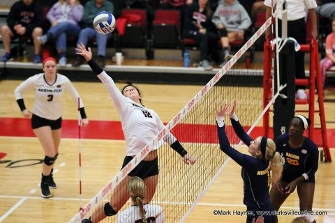 Austin Peay Women's Volleyball hosts Western Kentucky Tuesday night at the Dunn Center.