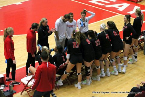 Austin Peay Women's Volleyball unable to get on track in four set loss at Murray State Tuesday night. (APSU Sports Information)