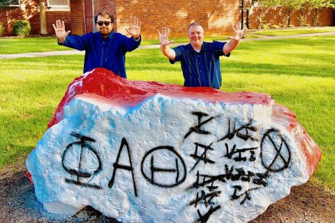 APSU Chapter adviser Dr. Soma Banerjee and president Steve Sullivan.