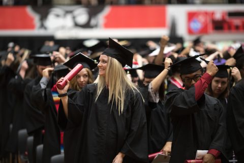 APSU Students celebrate during a recent commencement ceremony at Austin Peay State University.