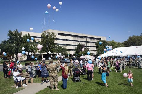 During a balloon release in 2015, supporters and bereaved family members acknowledge and celebrate the significant lives of children lost during pregnancy, infancy or a young age. Blanchfield Army Community Hospital's Perinatal Bereavement Nurses and Chaplain will host the annual 2018 remembrance later this month, Thursday, Oct. 18th at 10:00am on the lawn outside the "A" entrance of the hospital. (U.S. Army photo by David E. Gillespie)