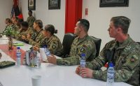 Junior Leadership Course candidates sit attentively during the JLC awards dinner, which signified the completion of the course, in the Dragon Dining Facility on Bagram Airfield, Afghanistan, Sept. 29, 2018. (SSG Caitlyn Byrne, 101st Sustainment Brigade PAO)