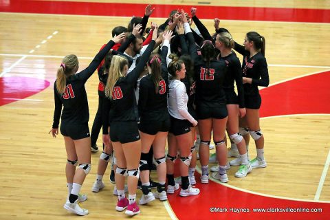 Austin Peay Women's Volleyball assures themselves of a share of the OVC Title with three set win at SIU Edwardsville, Friday. (APSU Sports Information)