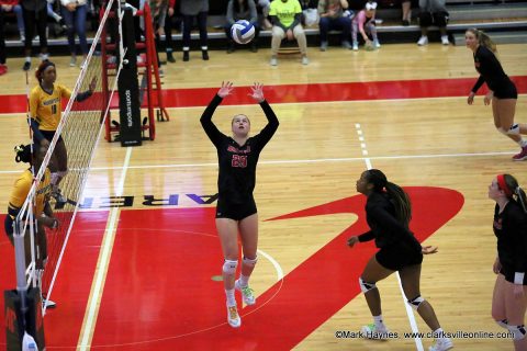 Austin Peay Women's Volleyball loses to Murray set in the OVC Tournament finale Saturday afternoon at the Dunn Center.