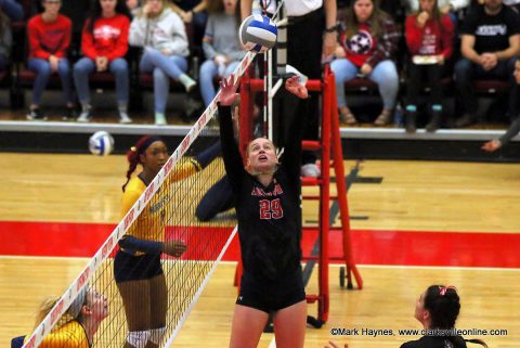 ASPU Volleyball senior setter Kristen Stucker.