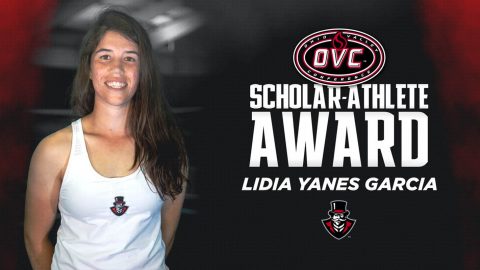 Austin Peay Women's Tennis senior Lidia Yanes Garcia receives OVC Scholar-Athlete Award. (APSU Sports Information)