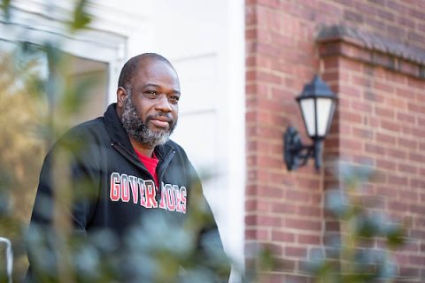 Austin Peay State University student Albert Wiley takes a break on campus between classes.