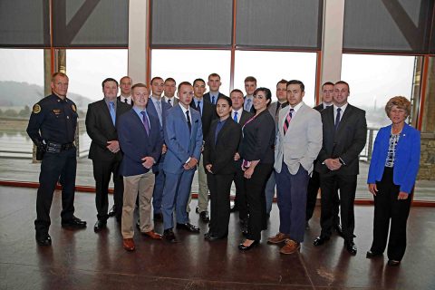 Sixteen new Clarksville Police officers took their oath of office Tuesday. (Jim Knoll, Clarksville Police Department)