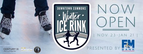 Downtown Commons Winter Ice Rink open now through January 21st