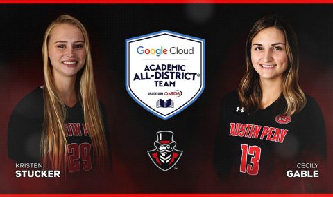 Austin Peay Volleyball seniors Kristen Stucker and Cecily Gable named to the Google Cloud Academic All-District® Teams. (APSU Sports Information)