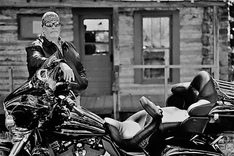 Hank and his motorcycle. Hank and his motorcycle.