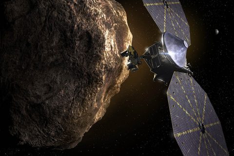 Illustration of the Lucy Spacecraft. (SwRI) Illustration of the Lucy Spacecraft. (SwRI)