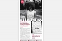 APSU’s Celeste Malone’s #MeToo front page design for The All State.