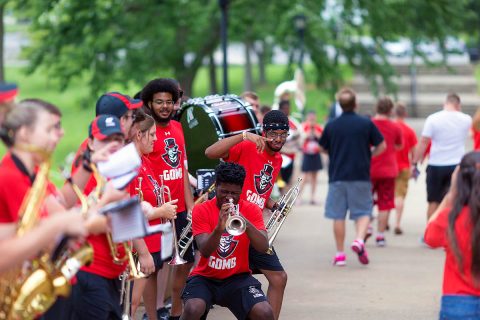 Austin Peay State University Students gather in the Dunn Center for Freshman Convocation on August 24th, 2018. (Denzil Wyatt, APSU)