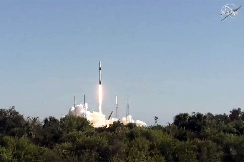 A SpaceX Dragon spacecraft launches to the International Space Station at 12:16pm CST December 5th, 2018, on a Falcon 9 rocket from Space Launch Complex 40 at Cape Canaveral Air Force Station in Florida. The spacecraft, on its 16th mission for NASA under the agency’s Commercial Resupply Services contract, carries more than 5,600 pounds of research equipment, cargo and supplies. (NASA Television)