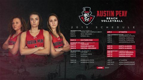 2019 Austin Peay Beach Volleyball Schedule. (APSU Athletics)