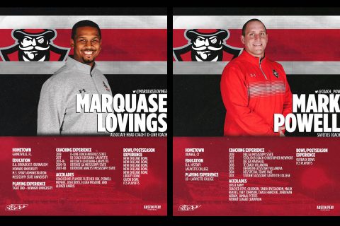 APSU Football coaches Marquase Lovings and Mark Powell