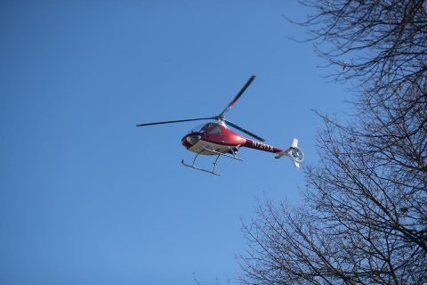 Charlie Weigandt lowers GOV 1 onto Austin Peay State University’s campus.