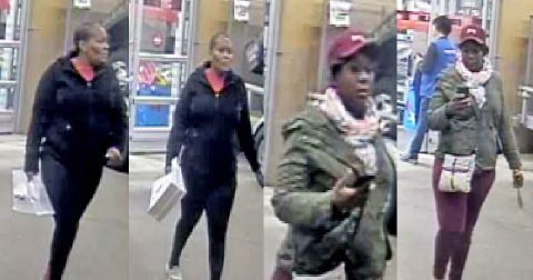 Clarksville Police are trying to identify the women in these photos for using a women's personal information to buy phones.