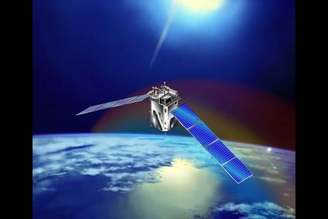 The Sounding of the Atmosphere using Broadband Emission Radiometry, or SABER, instrument on the Thermosphere, Ionosphere, Mesosphere Energetics and Dynamics, or TIMED, satellite looks at the interaction between the Sun and Earth's upper atmosphere. (NASA/JHU/APL) The Sounding of the Atmosphere using Broadband Emission Radiometry, or SABER, instrument on the Thermosphere, Ionosphere, Mesosphere Energetics and Dynamics, or TIMED, satellite looks at the interaction between the Sun and Earth's upper atmosphere. (NASA/JHU/APL)