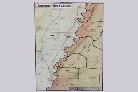 Mississippi River Floodwaters Zone Map