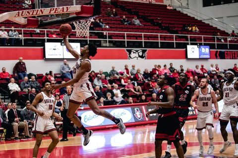 Austin Peay Men's Basketball got off to a fast start and never looked back in 80-45 win over SIU Edwardsville at the Dunn Center Thursday night. (APSU Sports Information)