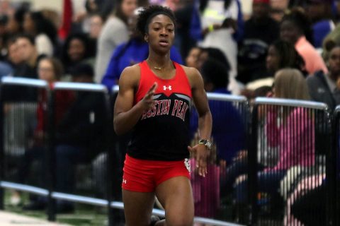 Austin Peay Women's Track and Field freshman Kyra Wilder comes up big at Purdue's Fred Wilt Open, Saturday. (APSU Sports Information) Austin Peay Women's Track and Field freshman Kyra Wilder comes up big at Purdue's Fred Wilt Open, Saturday. (APSU Sports Information)