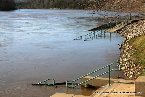 Several park areas close as City of Clarksville officials monitor low-lying roads.