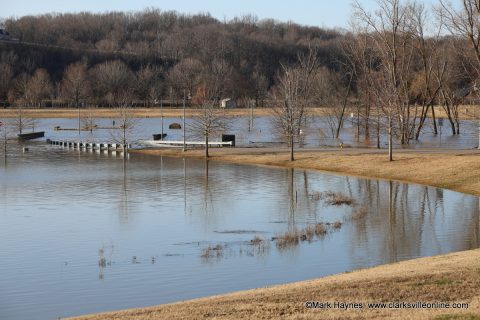 Liberty Park closed due to flooding.