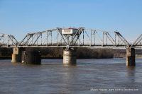 The Cumberland River at the R.J. Corman Railroad Bridge in Clarksville.