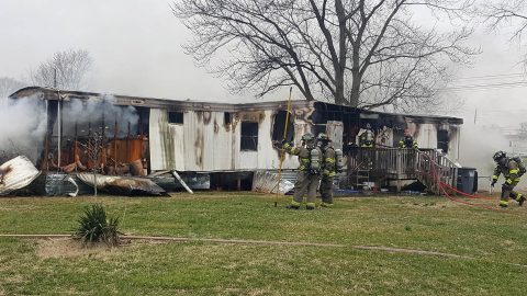 Clarksville Police responded to a mobile home fire this afternoon on Notgrass Road. (Sgt Blackmon, CPD)