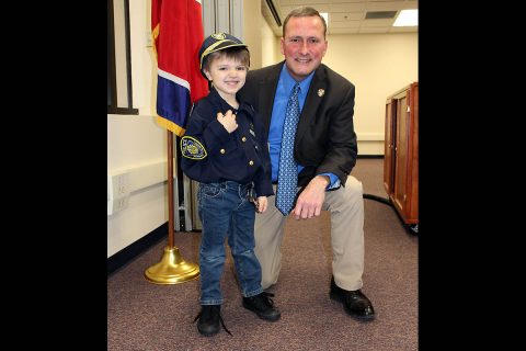 Montgomery County Sheriff John Fuson with a little deputy.