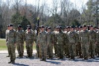 Incoming Commander of The Sabalauski Air Assault School, Captain Kevin Gibbons assumes command of TSAAS formation at the end of Change of Command Ceremony, Wednesday March 6, 2019 on Fort Campbell, Ky. Currently the school offers multiple courses, including Air Assault, Rappel Master, Fast Rope Insertion Extraction System and Special Purpose Insertion Extraction System, Pathfinder and the Pre-Ranger course. (Spc. Grant Ligon, 40th Public Affairs Detachment)