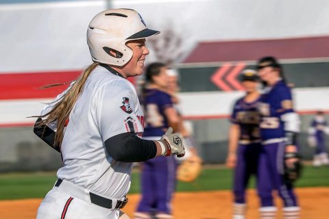 Austin Peay Softball junior Danielle Liermann connects for three home runs in Govs 12-4 victory over Radford, Friday. (APSU Sports Information) Austin Peay Softball junior Danielle Liermann connects for three home runs in Govs 12-4 victory over Radford, Friday. (APSU Sports Information)