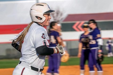 Austin Peay Softball junior Danielle Liermann connects for three home runs in Govs 12-4 victory over Radford, Friday. (APSU Sports Information)