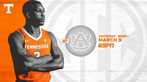 Tennessee Men's Basketball heads to Auburn Saturday for final regular season game. (UT Athletics)