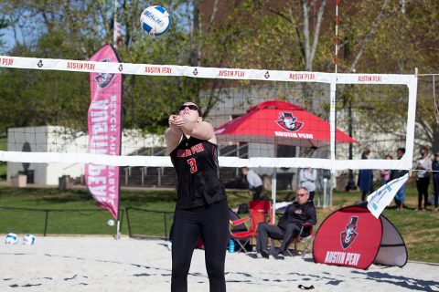 Austin Peay Beach Volleyball fell 4-1 to Texas A&M-Corpus Christi at the March to May Invitational, Friday. (APSU Sports Information)