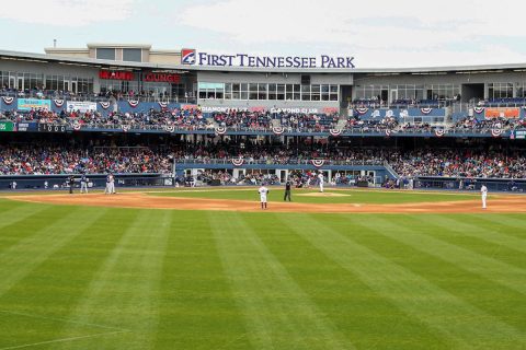 11,824 Nashville Sounds Fans Take in First Major League Baseball Exhibition Game in Nashville Since 1999. (Nashville Sounds)