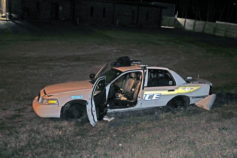 Clarksville Police Officer Alan Greenman was injured in a traffic accident Thursday while responding to a carjacking call. (Jim Knoll, CPD) Clarksville Police Officer Alan Greenman was injured in a traffic accident Thursday while responding to a carjacking call. (Jim Knoll, CPD)
