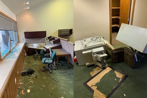 Clarksville Police say four bored juveniles caused wide spread damage to Eubanks Office located at 2294 Eubanks Drive. (Eubanks)