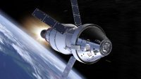 Goddard will provide laser communications services to NASA’s Orion vehicle, shown in this artist concept. (NASA)