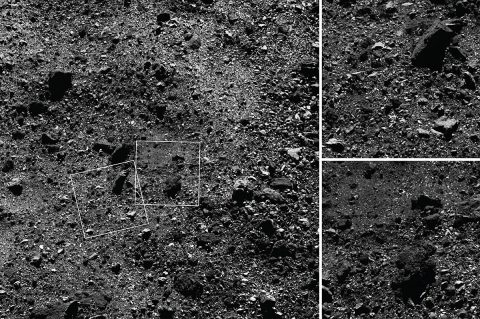 NASA’s OSIRIS-REx spacecraft was able to capture a region of asteroid Bennu’s Northern Hemisphere close up uisng it's MapCam camera and PolyCam camera. (NASA/Goddard/University of Arizona)